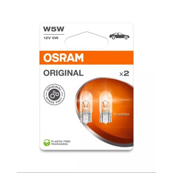 OSRAM Automotive Auxiliary Signal Lamp ORIGINAL - GLASS WEDGE BASE W5W W2.1x9.5d / 2825-2BL Automotive Lamp Onetrade